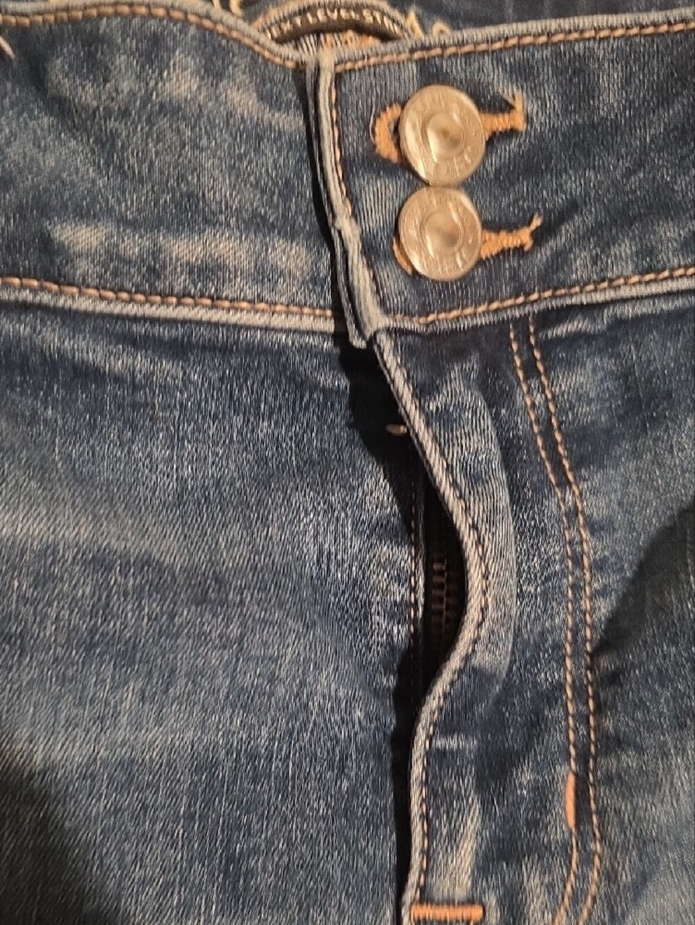 American Eagle Outfitters Distressed Dark Blue Denim Jean Shorts - Picture 8 of 9